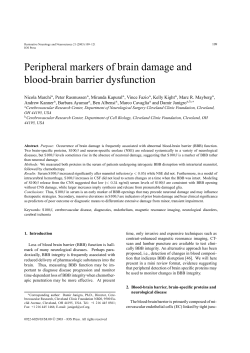 Peripheral markers of brain damage and blood