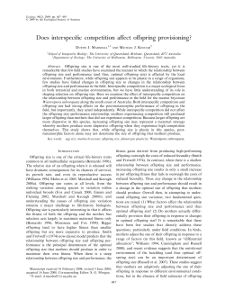 Does interspecific competition affect offspring