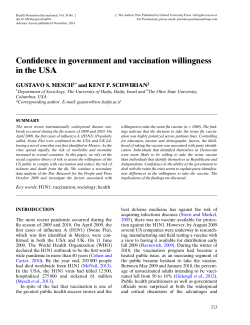 Confidence in government and vaccination