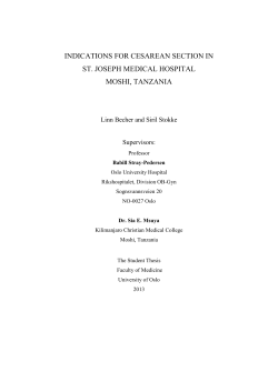 INDICATIONS FOR CESAREAN SECTION IN THE HOSPITAL OF