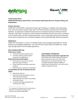 Technical Data Sheet SUPER SAP&reg; CCR Epoxy