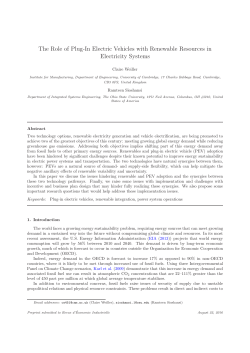 The Role of Plug-In Electric Vehicles with Renewable Resources in
