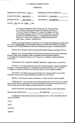 Ord. Cal. No. 3103 - St. Tammany Parish Government