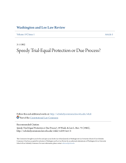 Speedy Trial-Equal Protection or Due Process?