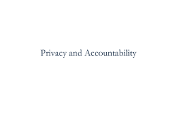Privacy and Accountability