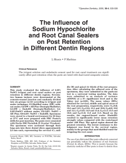The Influence of Sodium Hypochlorite and Root