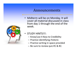 Announcements - The Power of Thinking Differently