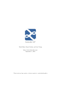 Lexicoder 3.0 Users Manual