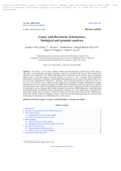 Louse- and flea-borne rickettsioses: biological and