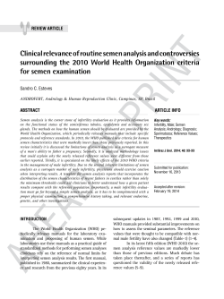 Clinical relevance of routine semen analysis and