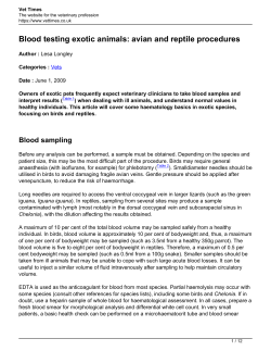 Blood testing exotic animals: avian and reptile procedures