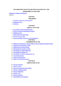 1 THE KARNATAKA COURT-FEE AND SUITS VALUATION ACT