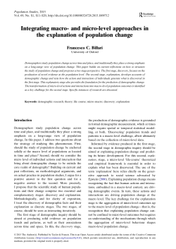 Integrating macro-and micro-level approaches in the explanation of