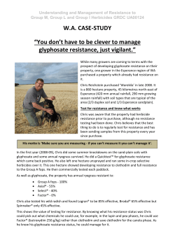 You do not have to be clever to manage glyphosate resistance