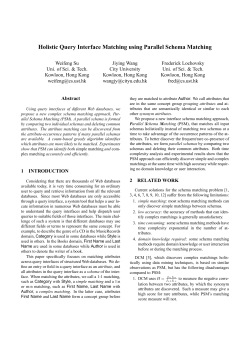 Holistic Query Interface Matching using Parallel Schema Matching