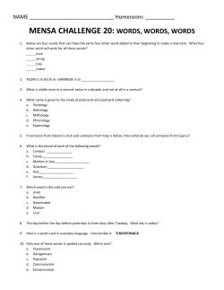 mensa challenge 20: words, words, words