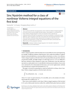 Sinc Nystr&ouml;m method for a class of nonlinear Volterra integral