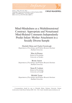 Mind-Mindedness as a Multidimensional Construct: Appropriate and