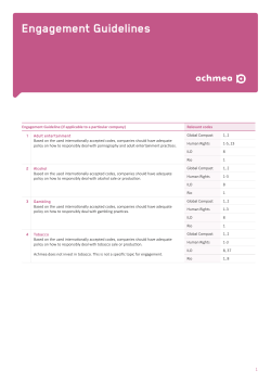 Engagement Guidelines