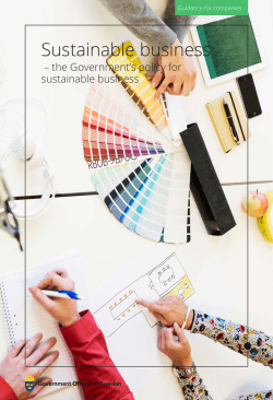 Sustainable business - Government Offices of Sweden