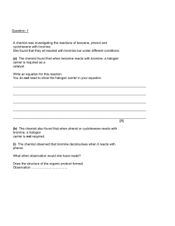 1 A chemist was investigating the reactions of