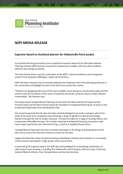 Supreme Award to Auckland planner for Hobsonville Point project