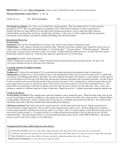 Physical Education Lesson Plan # 1 of 6