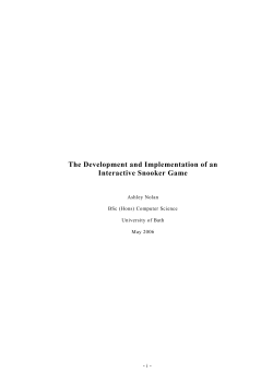 The Development and Implementation of an Interactive Snooker Game