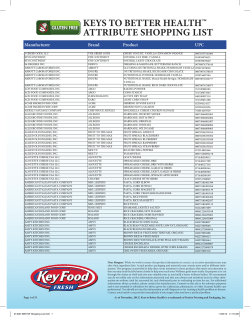 keys to better health&trade; attribute shopping list