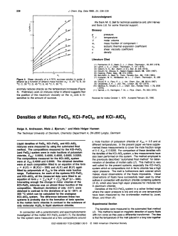 Densities of Molten FeCI,, KCI-FeCI,, and KCI-AICI