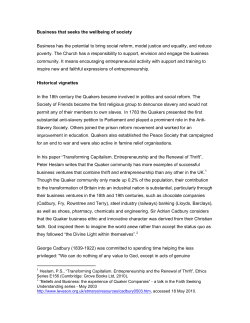 Though the Quaker community only made up 0