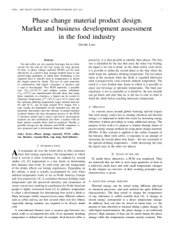 Phase change material product design. Market and