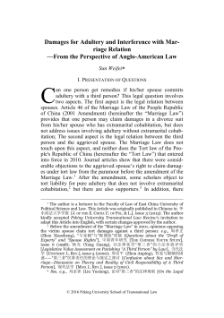 Damages for Adultery and Interference with Marriage Relation