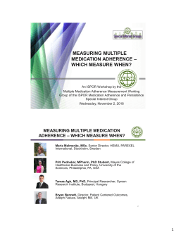 measuring multiple medication adherence &ndash; which measure