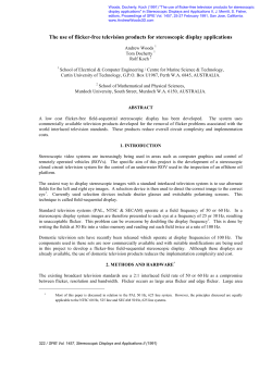 The use of flicker-free television products for stereoscopic display