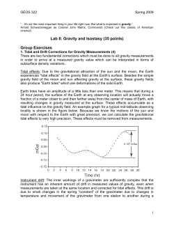Lab 8: Gravity and Isostasy (35 points) Group Exercises