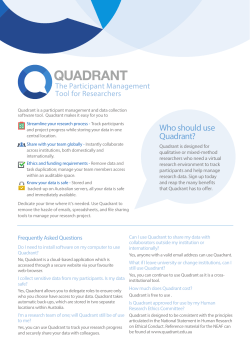 2 page brochure - Quadrant Project Management