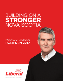 PLATFORM 2017 - Nova Scotia`s Liberal Party