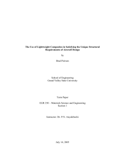 The Use of Lightweight Composites in Satisfying the Unique