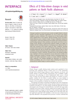 Effects of El Nin&tilde;o-driven changes in wind patterns on North Pacific