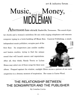 The Relationship between the Songwriter and the Publisher