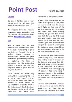 Editorial It`s school holidays and a well