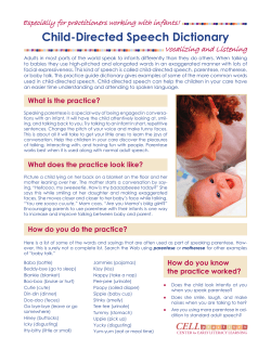 Child-Directed Speech Dictionary - Center for Early literacy Learning