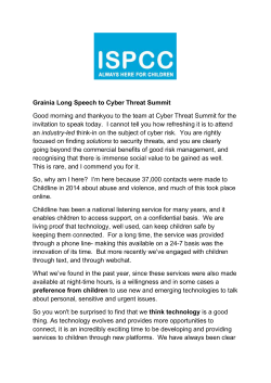 Grainia Long Speech to Cyber Threat Summit Good morning and