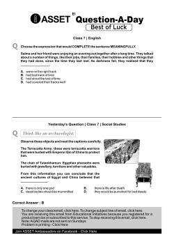 Q Think like an archaeologist.