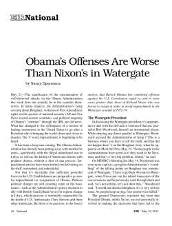 Obama`s Offenses Are Worse Than Nixon`s in Watergate