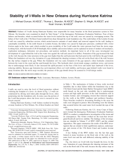Stability of I-Walls in New Orleans during Hurricane Katrina