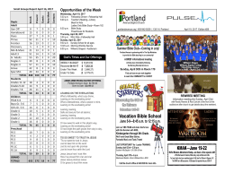 Opportunities of the Week - Portland Avenue Baptist Church