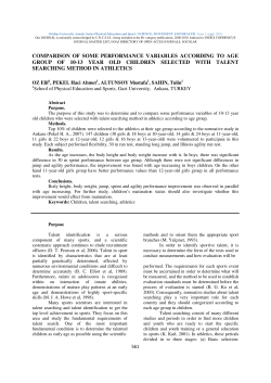 comparison of some performance variables according