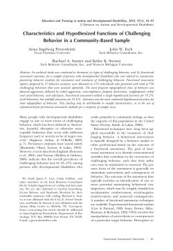 Characteristics and Hypothesized Functions of - CEC-DADD